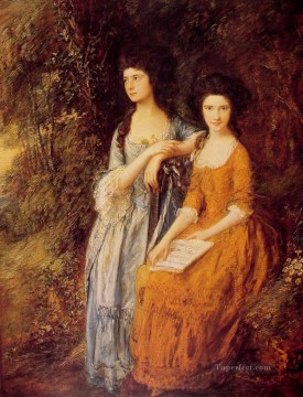 The Linley Sisters Thomas Gainsborough Oil Paintings